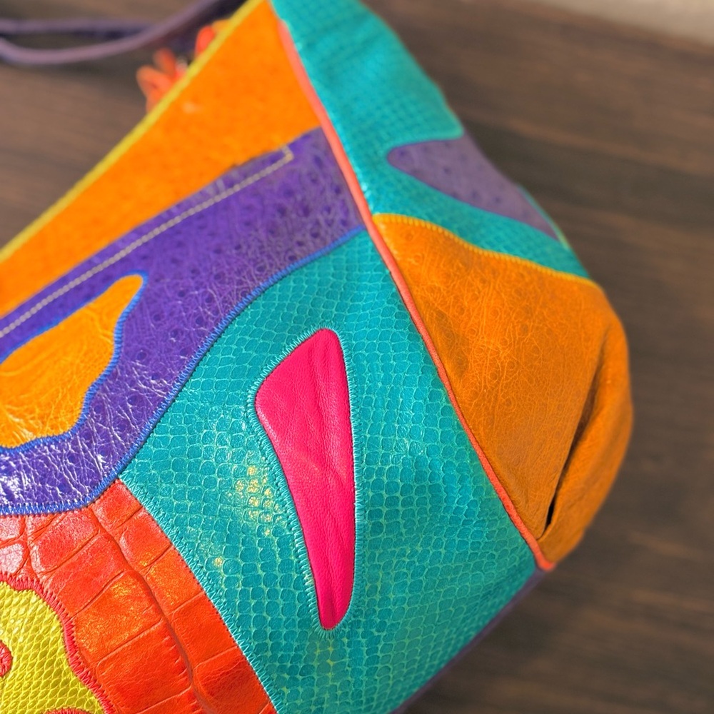 Colorful Leather Patchwork Bag